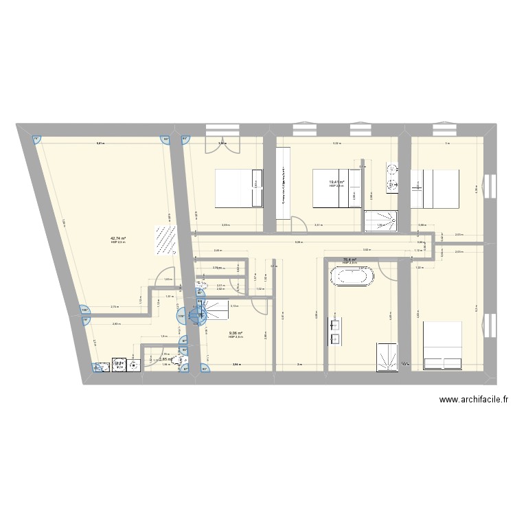 maison valreas etage. Plan de 5 pièces et 149 m2