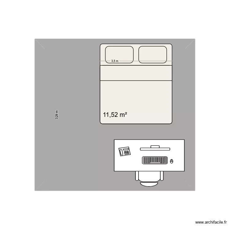 chanbre moi 2. Plan de 1 Pièce et 12 m² chanbre moi 2. Plan de 1 Pièce et 12 m²