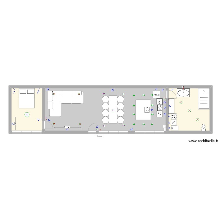 Goeffrey. Plan de 3 pièces et 84 m2