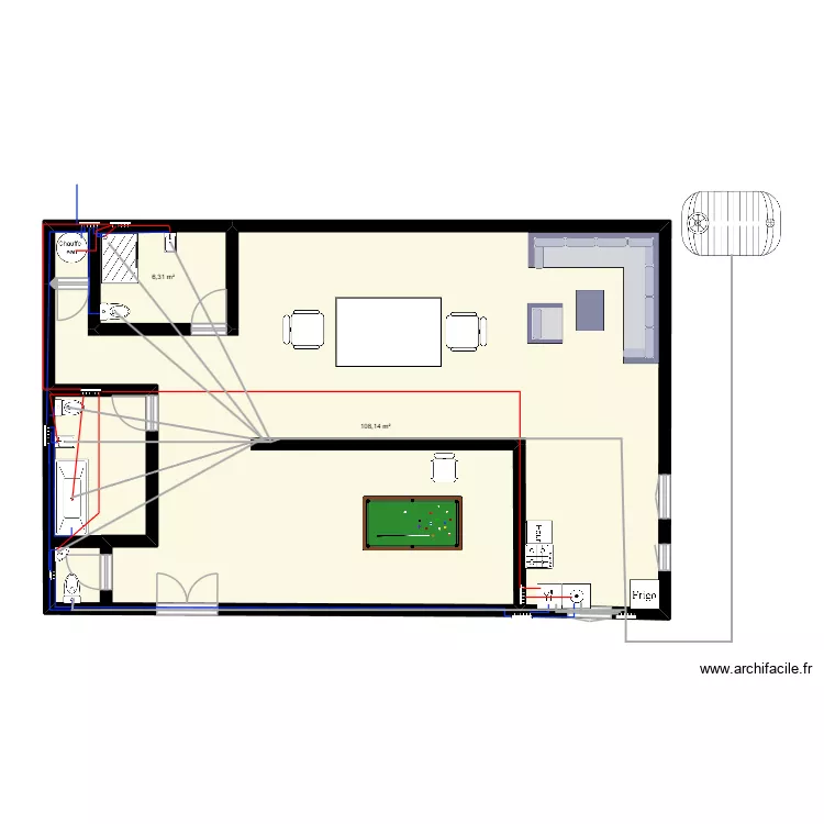 plan plomberie robin et th&eacute;o. Plan de 2  et 114 m²