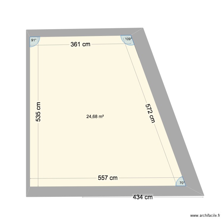 PLAN BLAISE 3.2. Plan de 1 pièce et 25 m2