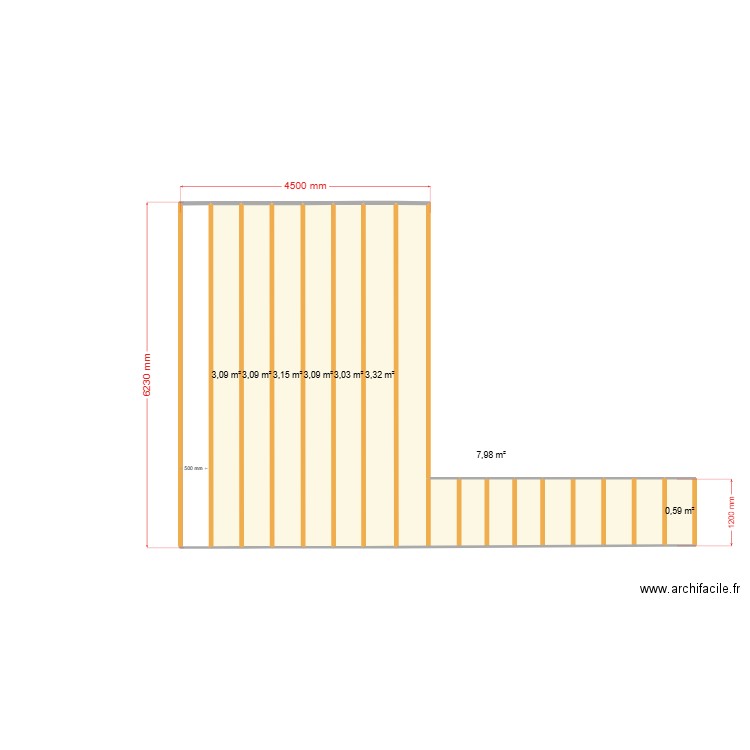 TERRASSE CORENTIN AUDREY LAMBOURDES. Plan de 8 pièces et 27 m2