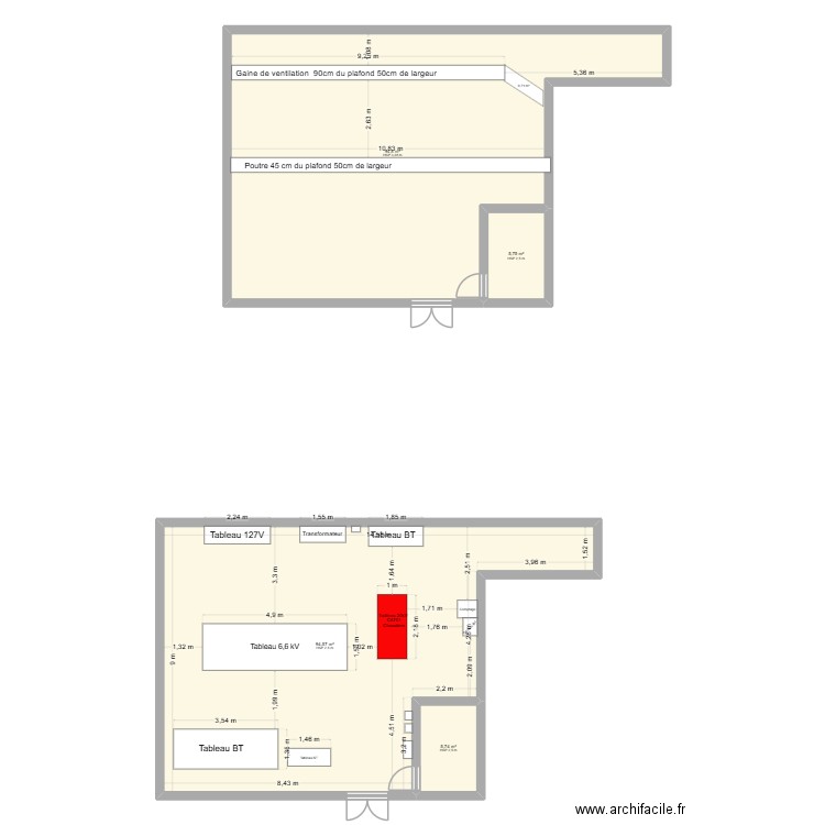 4306. Plan de 4 pièces et 201 m2