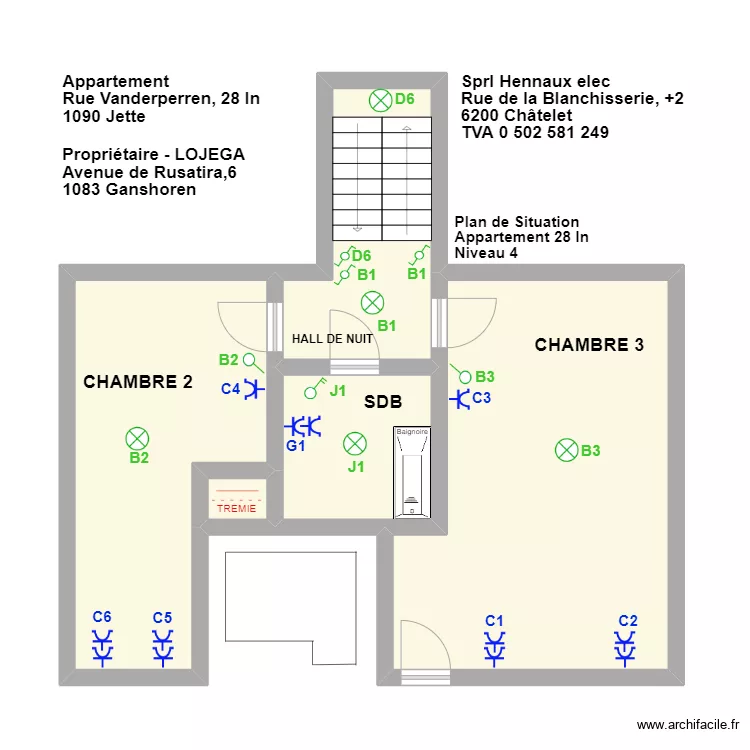 plan de situation 28 ln Jette niveau 4. Plan de 