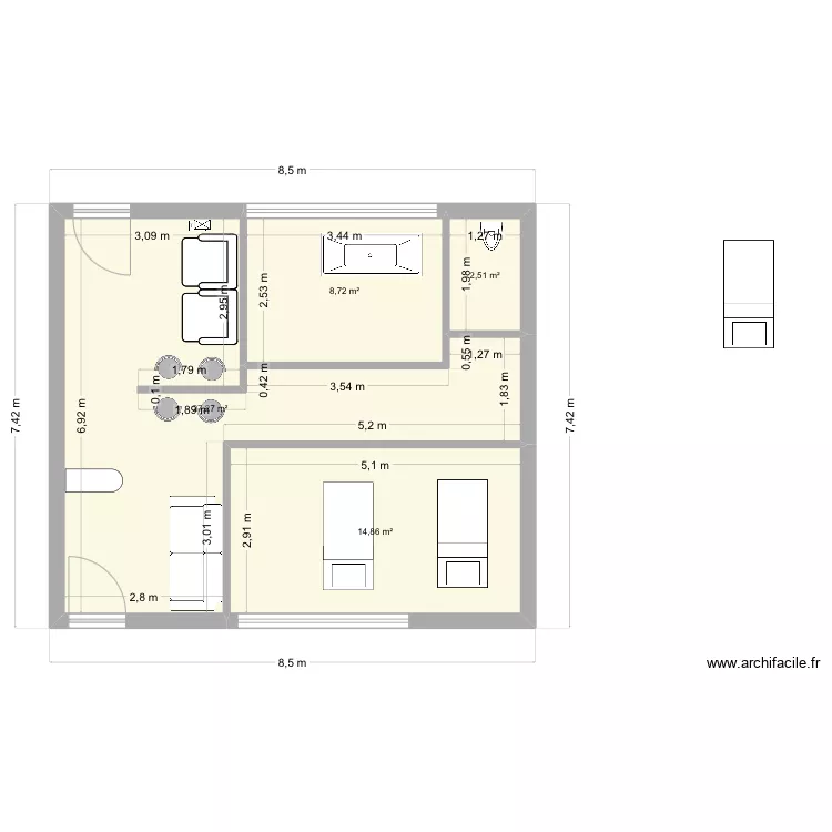 AHAVA 1er &eacute;tageV2. Plan de 