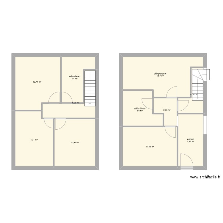 etage st zach. Plan de 11 pièces et 96 m2
