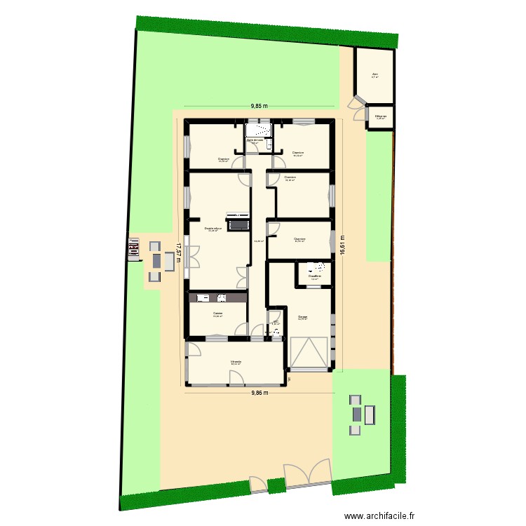 AIMECHE  ATHMANI côtes. Plan de 19 pièces et 487 m2