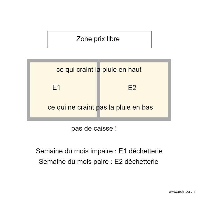 prix libre. Plan de 2 pièces et 9 m2