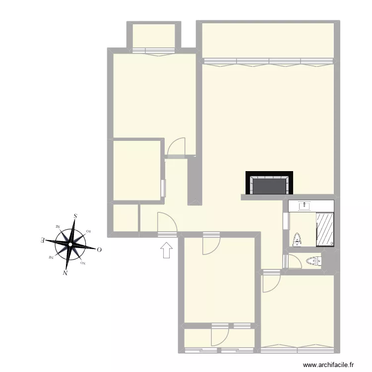 Godard T3. Plan de 12  et 120 m²