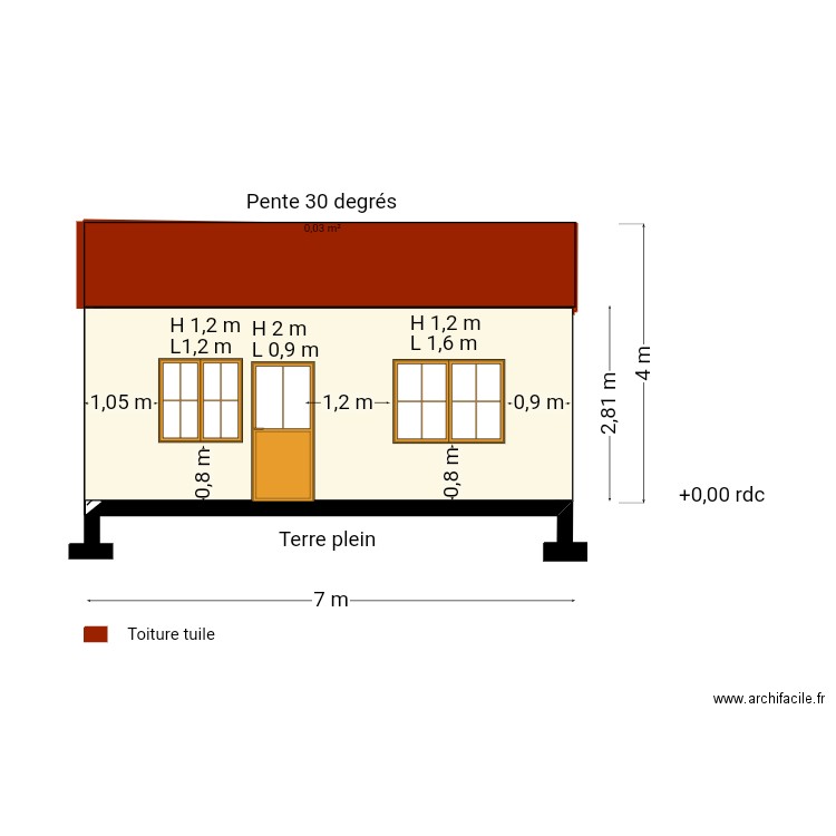 Plan coupe nord 7yg7yg. Plan de 4 pièces et 4 m2