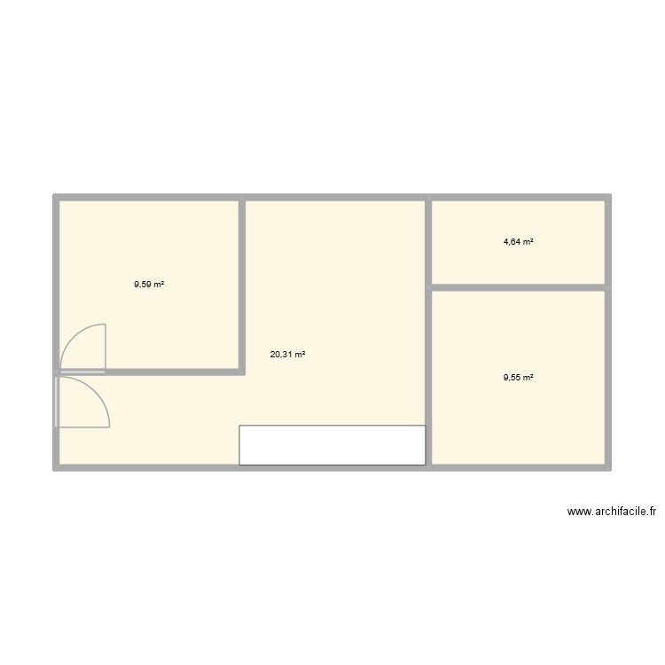 annexe. Plan de 4 pièces et 44 m2