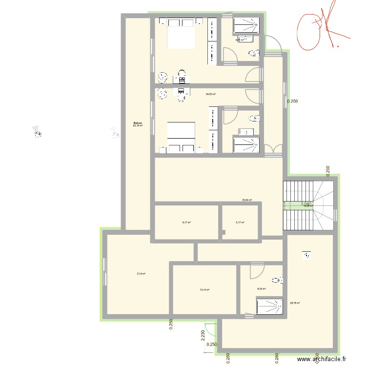 House 1 Elec. Plan de 19 pièces et 422 m2