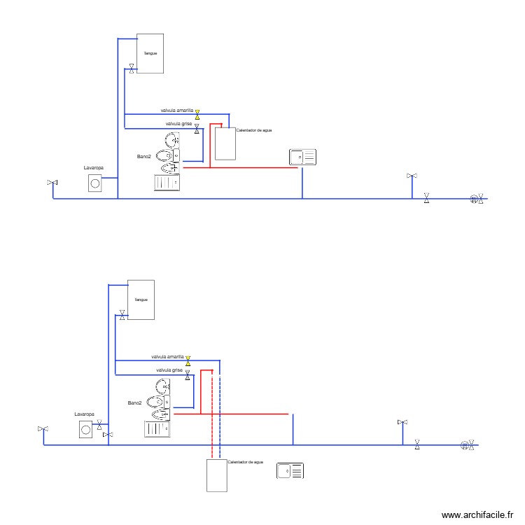 CIRCUITO AGUA ACTUAL. Plan de 0 pièce et 0 m2