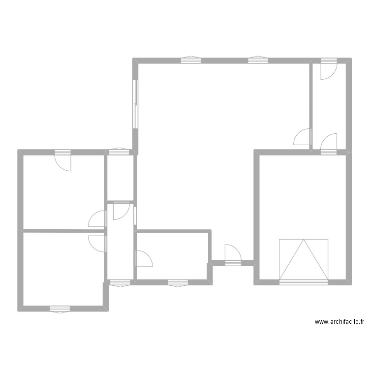 BRUNEAU. Plan de 6 pièces et 76 m2