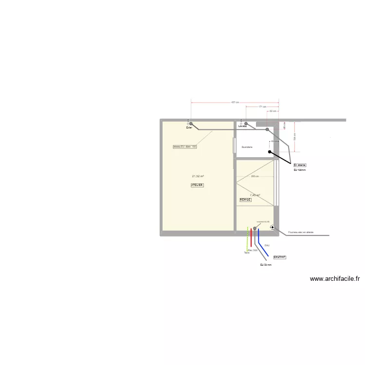 Abri de Jardin / Buanderie . Plan de Abri de Jardin / Buanderie . Plan de