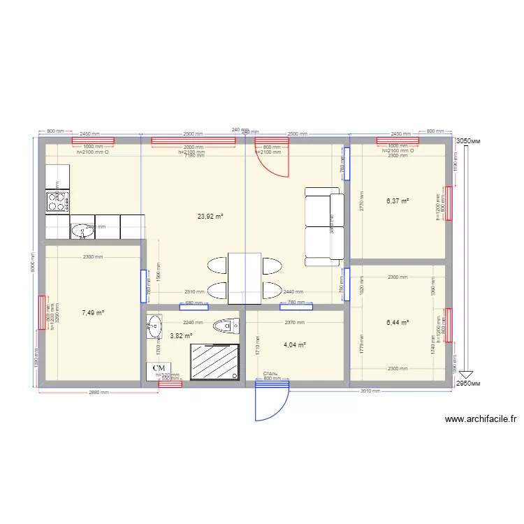 60 Щекавцево. Plan de 