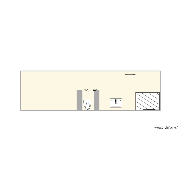 salle de bain. Plan de 1 pièce et 12 m2