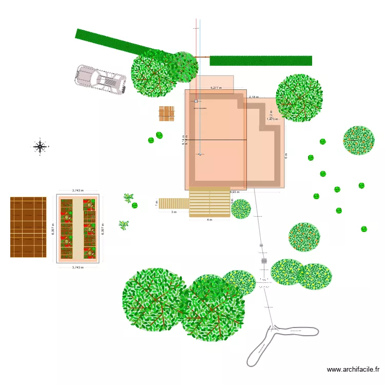 plan de masse avec walipini. Plan de 2 et 72 m² plan de masse avec walipini. Plan de 2 et 72 m²