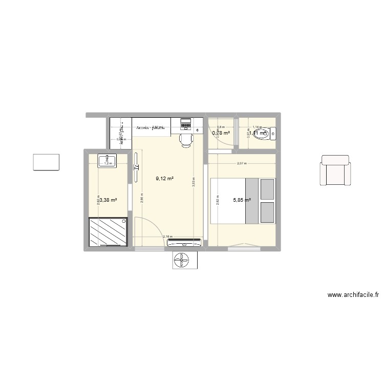 projet hikka 3. Plan de 5 pièces et 20 m2