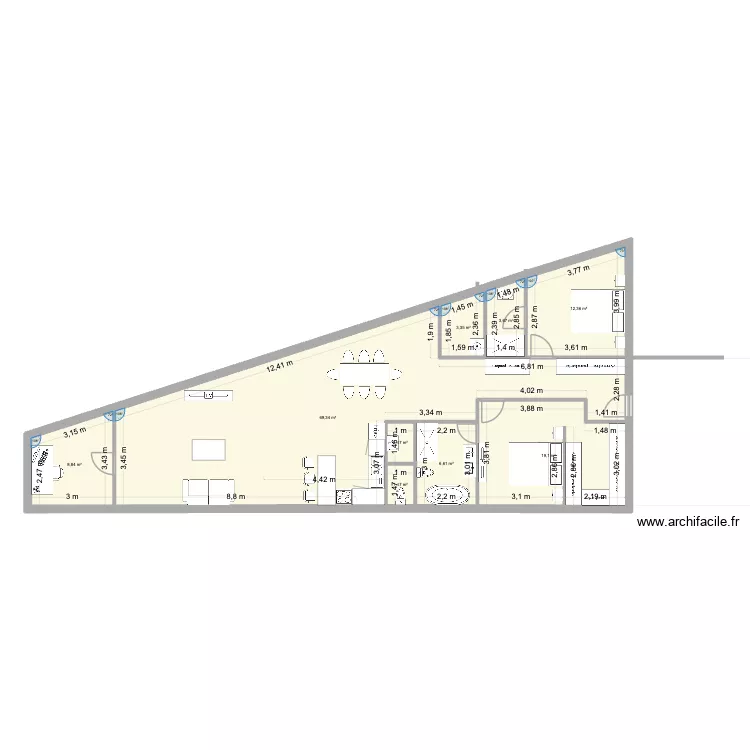 Plateaux IZ R+1 ter. Plan de 