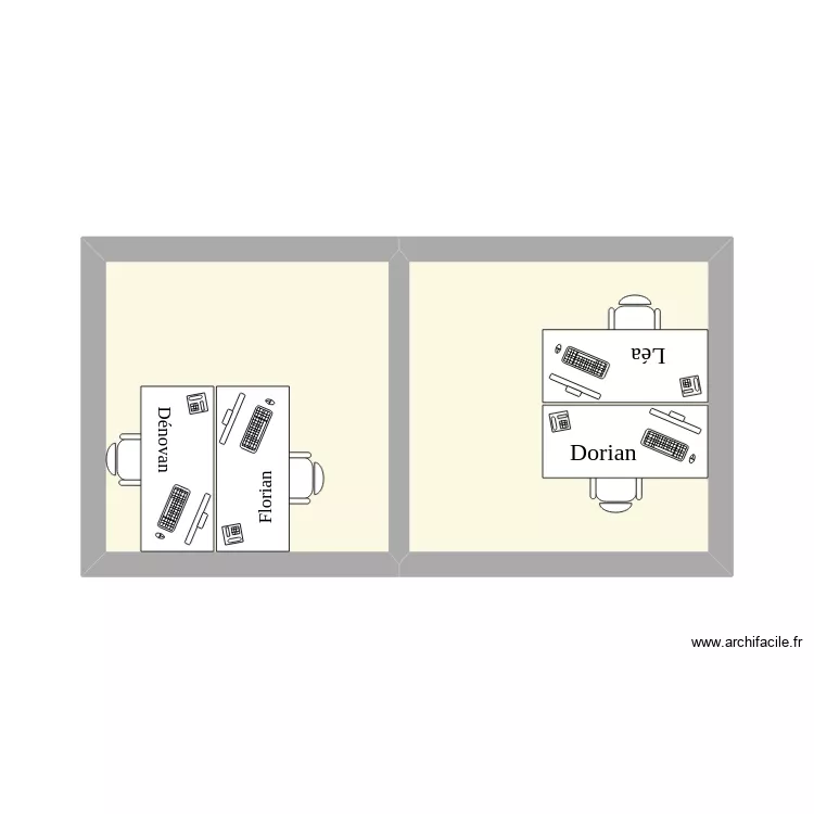 Repartition des bureaux 2. Plan de 2 et 20 m² Repartition des bureaux 2. Plan de 2 et 20 m²