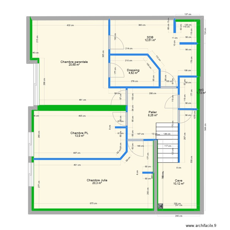 Couzon R. Plan de 9 pièces et 93 m2