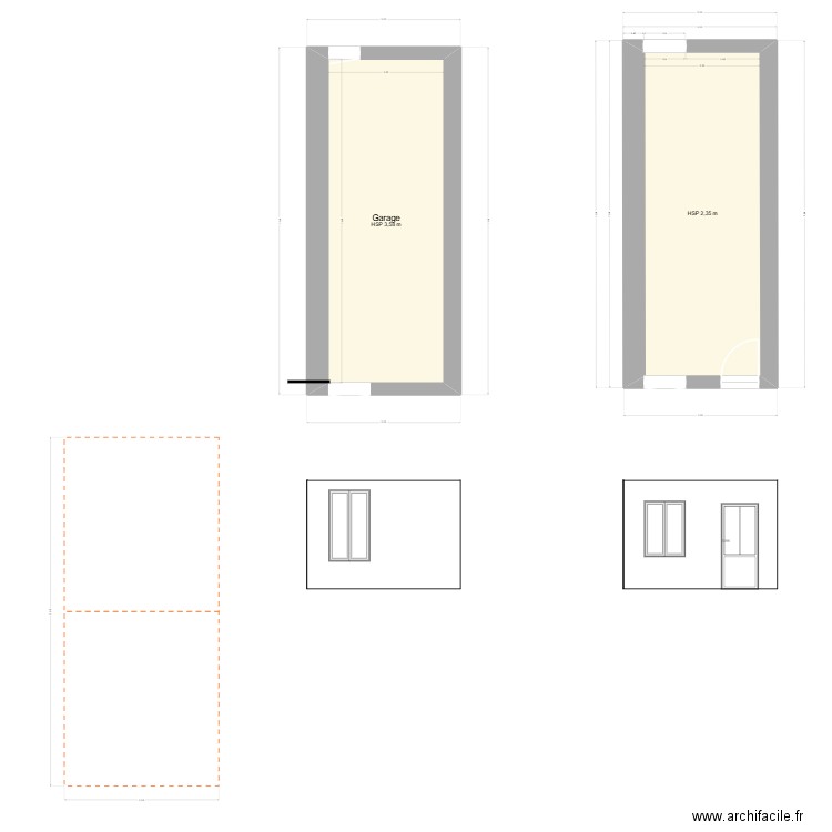 CHANTENAY. Plan de 2 pièces et 36 m2