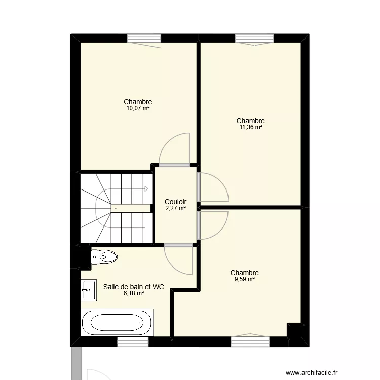 bruna. Plan de 15  et 100 m²