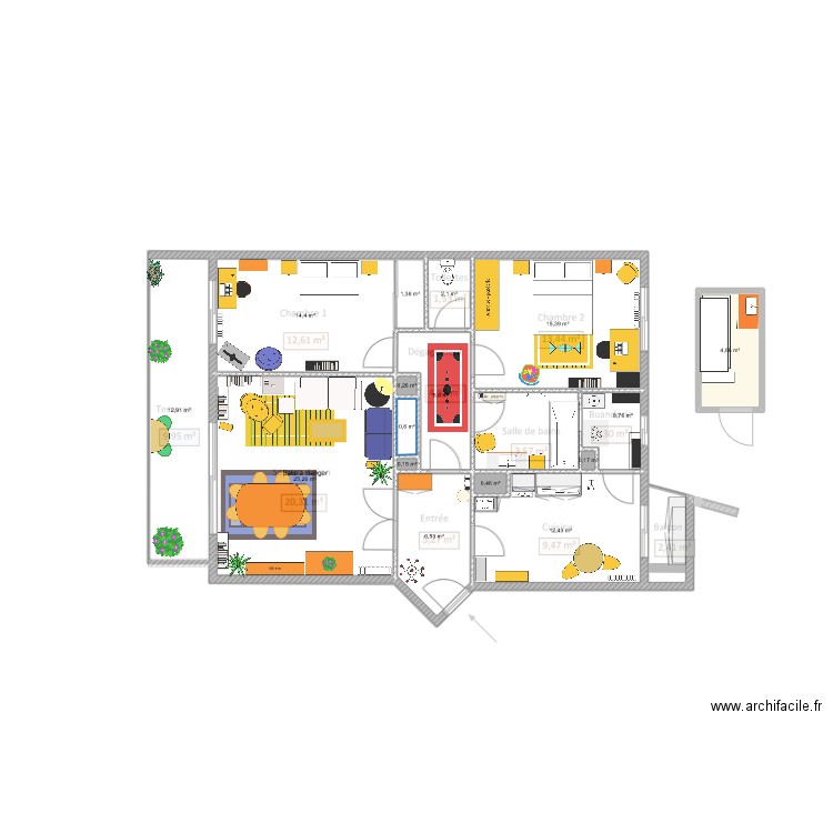 Appart. 28 Coubertin. Plan de 0 pièce et 0 m2