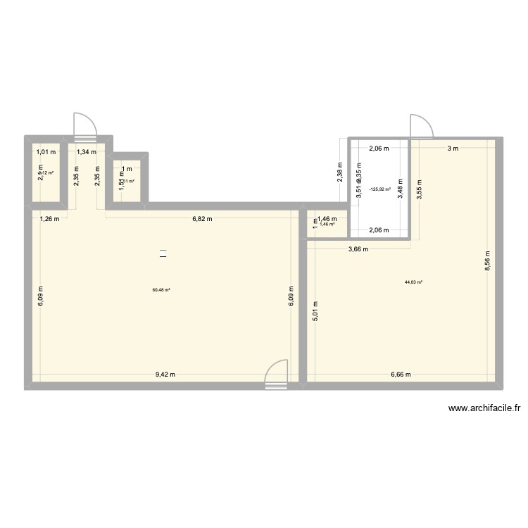 Plan local actuel. Plan de 0 pièce et 0 m2 Plan local actuel. Plan de 0 pièce et 0 m2