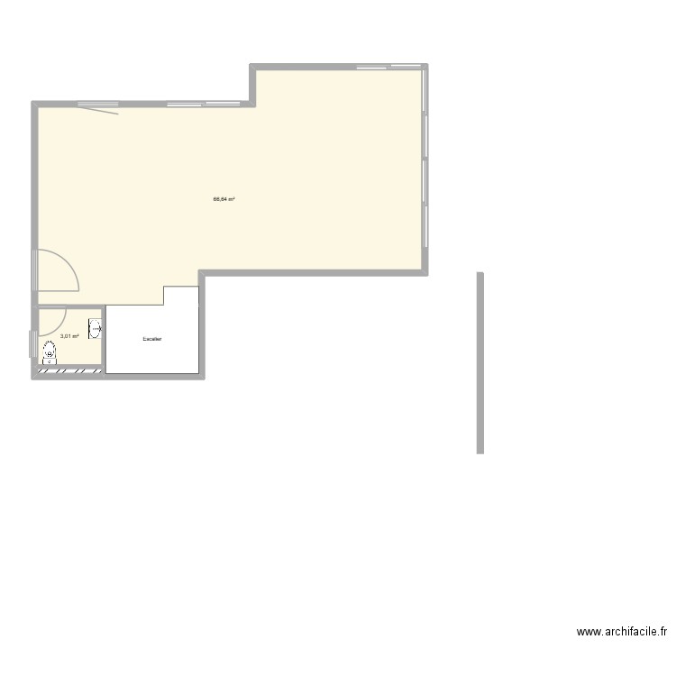Maison mitoyenne. Plan de 6 pièces et 88 m2