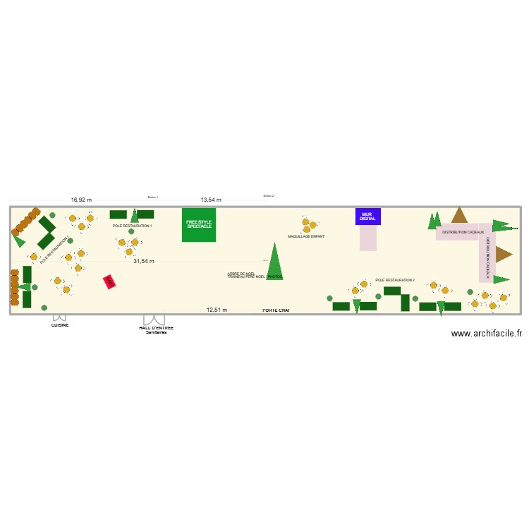 Grande salle LAFITTE BETCLIC. Plan de 1 pièce et 751 m2