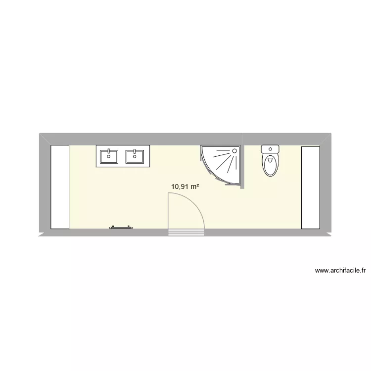 salle de bain grenier. Plan de 1  et 11 m²