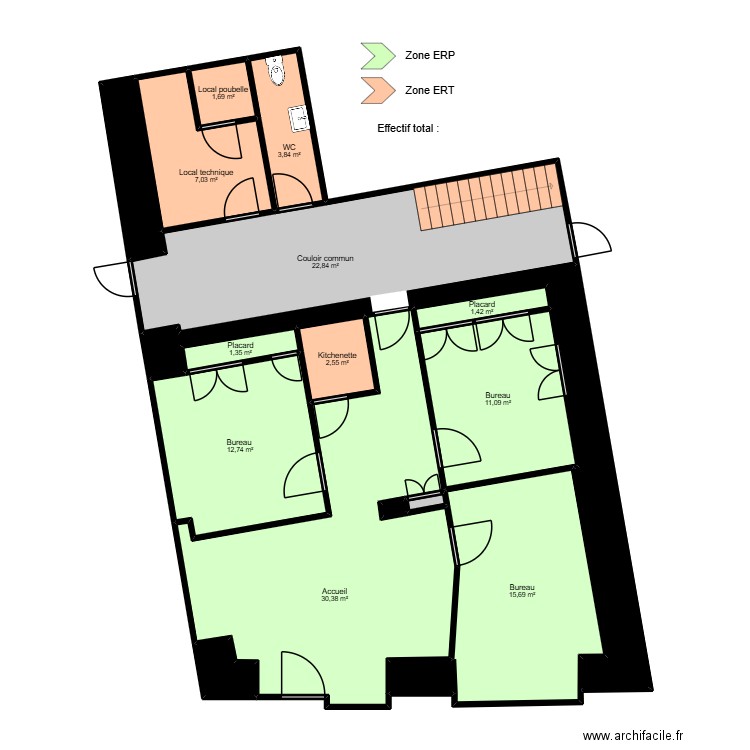Brive. Plan de 17 pièces et 126 m2