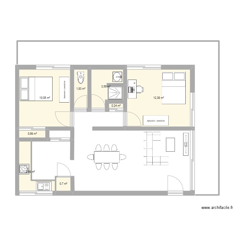 Appartement_Jubelin. Plan de 8 pièces et 32 m2