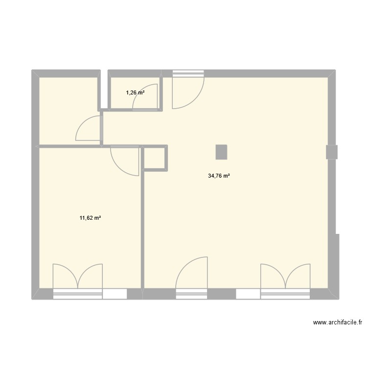 Appartement la bocca. Plan de 4 pièces et 48 m2