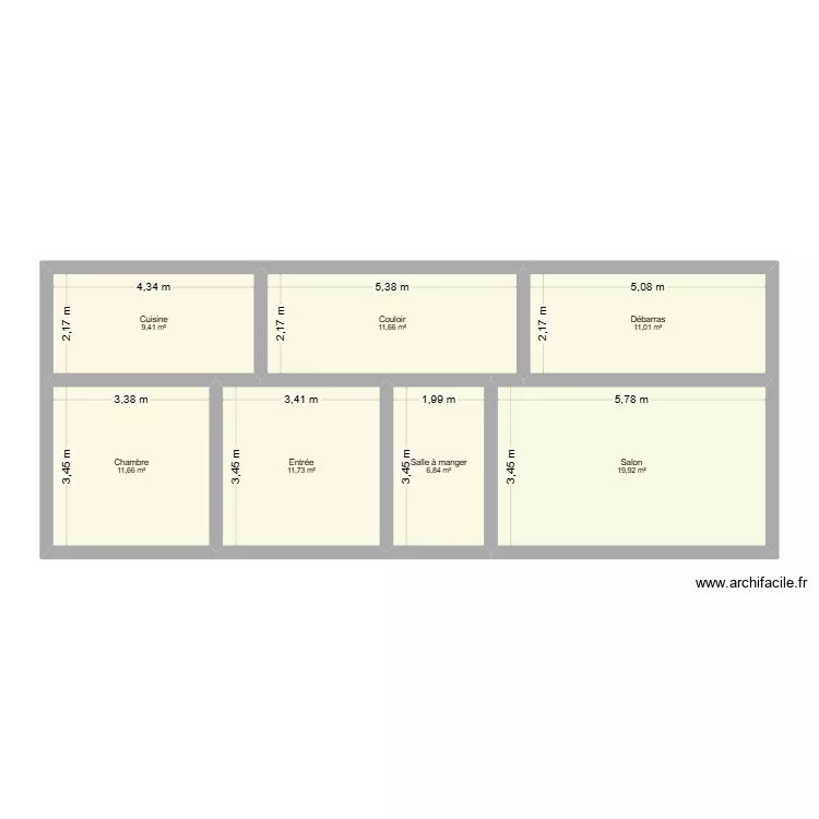 maison1. Plan de 7 pièces et 82 m²