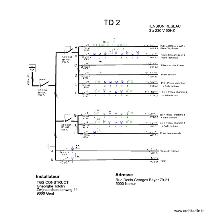TABLEAU  TD2 DENIS 79-21. Plan de 0 pièce et 0 m2