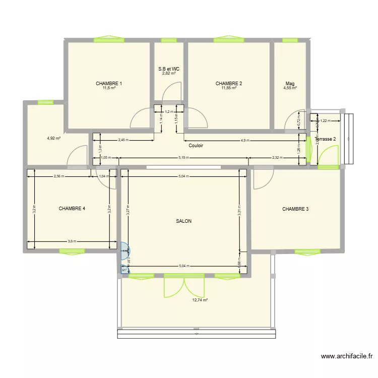 PLAN MAISON F4. Plan de 11 et 107 m² PLAN MAISON F4. Plan de 11 et 107 m²