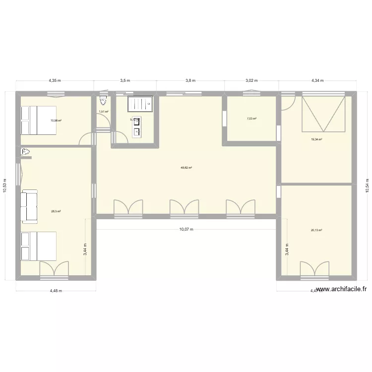 Maison r&ecirc;v&eacute;e. Plan de 8 pièces et 142 m²