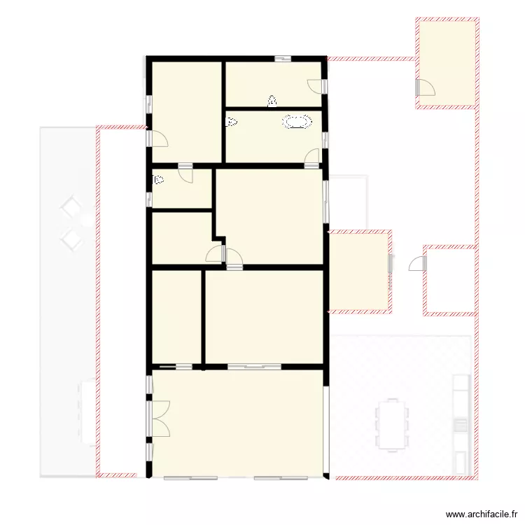 AEG vide. Plan de 9  et 293 m²
