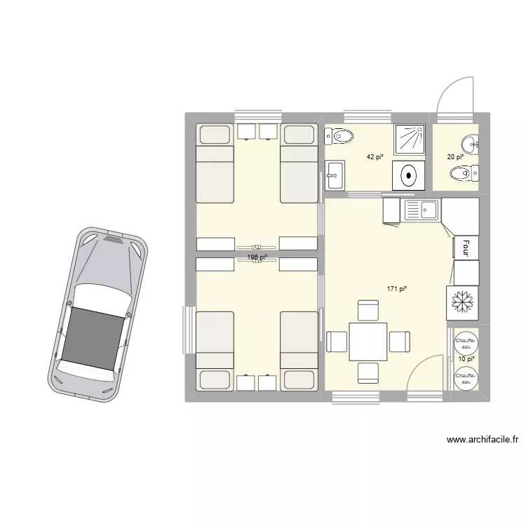 Logement guat. Plan de 5 et 41 m² Logement guat. Plan de 5 et 41 m²