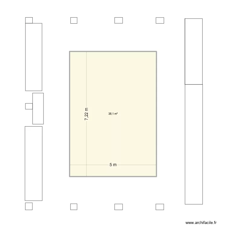 ex l&eacute;gumerie. Plan de 1  et 36 m²