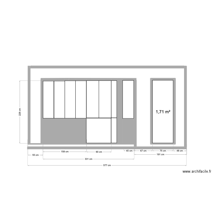 PORTE GARAGE vDEFbis. Plan de 1 pièce et 2 m2