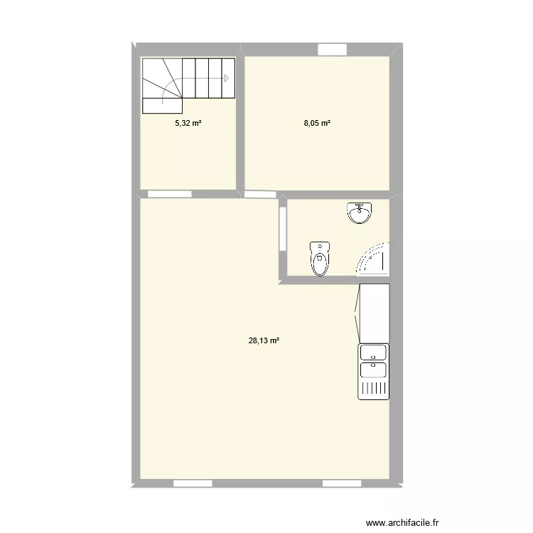 2 ème appartement niveau 1. Plan de 3 et 42 m² 2 ème appartement niveau 1. Plan de 3 et 42 m²