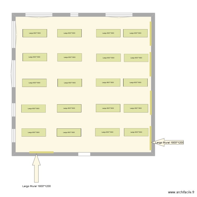 Refectoire Les Espillères V2. Plan de 1 pièce et 100 m2