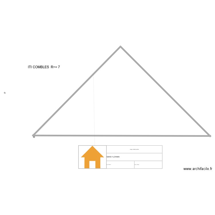 coupe combles perdus. Plan de 1 pièce et 0 m2