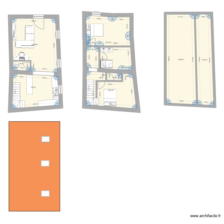 maison village. Plan de 0 pièce et 0 m2