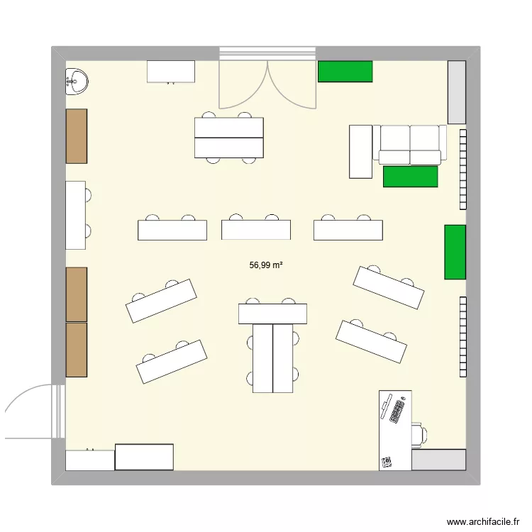 Classe P1/P2 CNDBW. Plan de 1  et 57 m²