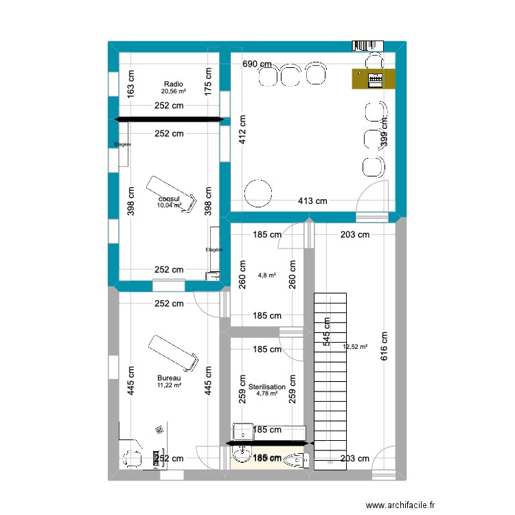 Plan cabinet dentaire. Plan de 0 pièce et 0 m2